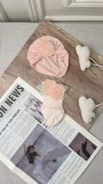 طقم توربان ودلاغات للبيبي 🎀 - Image 4